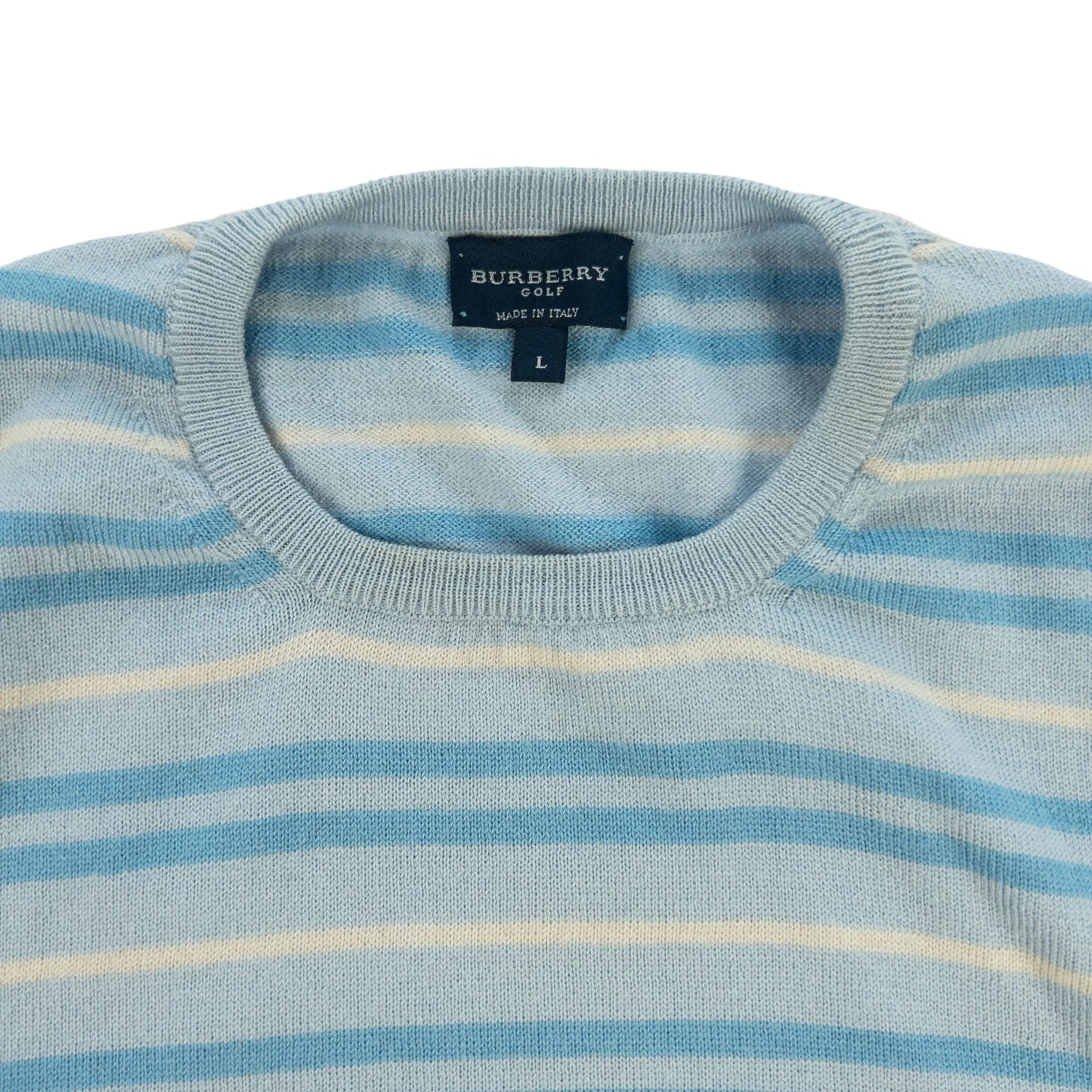 Vintage Burberry Golf Striped Knit Jumper Size L