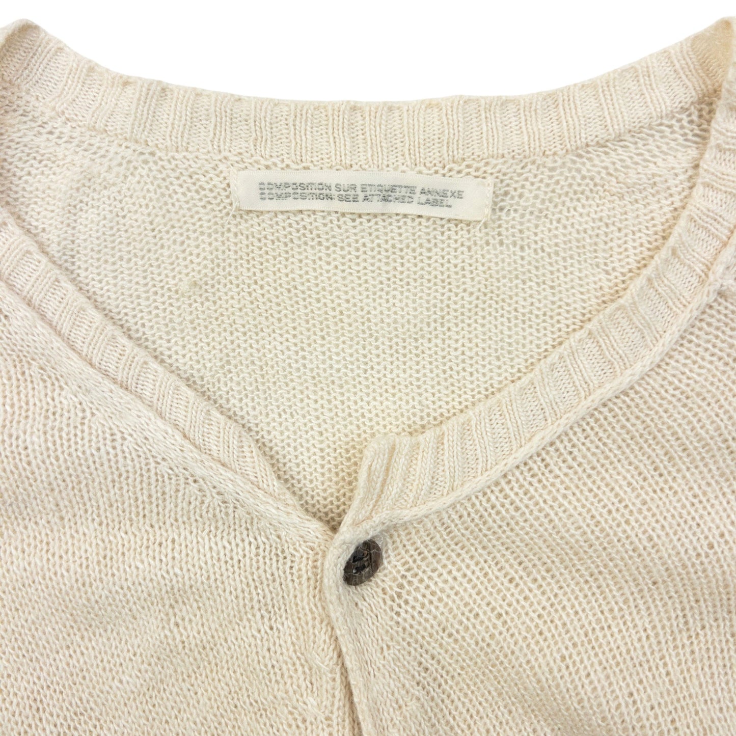 Vintage 2000s Yohji Yamamoto Knitted Silk Cardigan Womens Size S | Small, Cream