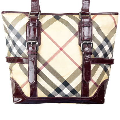 Vintage 2000s Burberry Nova Check Shoulder Bag | O/S, Beige, Burgundy