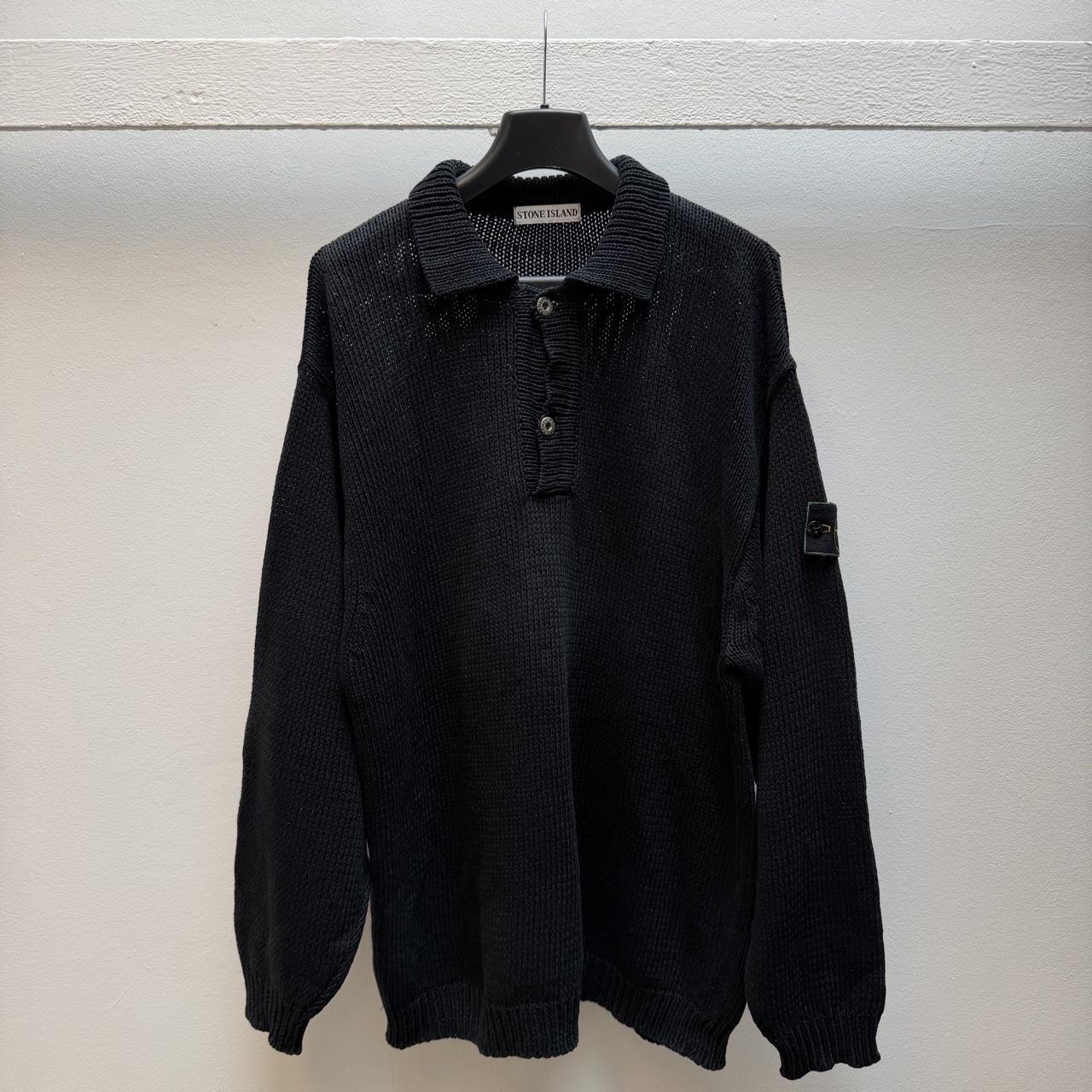 90’s Stone Island Knit Jumper (XL) | Extra Large, Black