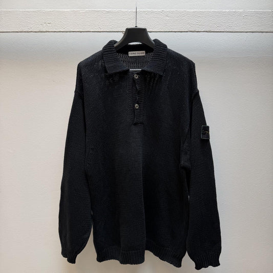 90’s Stone Island Knit Jumper (XL) | Extra Large, Black