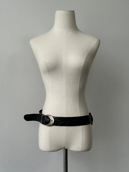 Vintage 1990s Leather Chunky Belt - W30-34