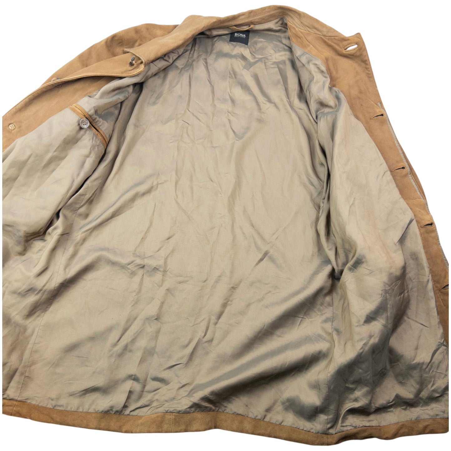 Vintage 90s Hugo Boss Button Up Suede Jacket Size XL | XL, Brown
