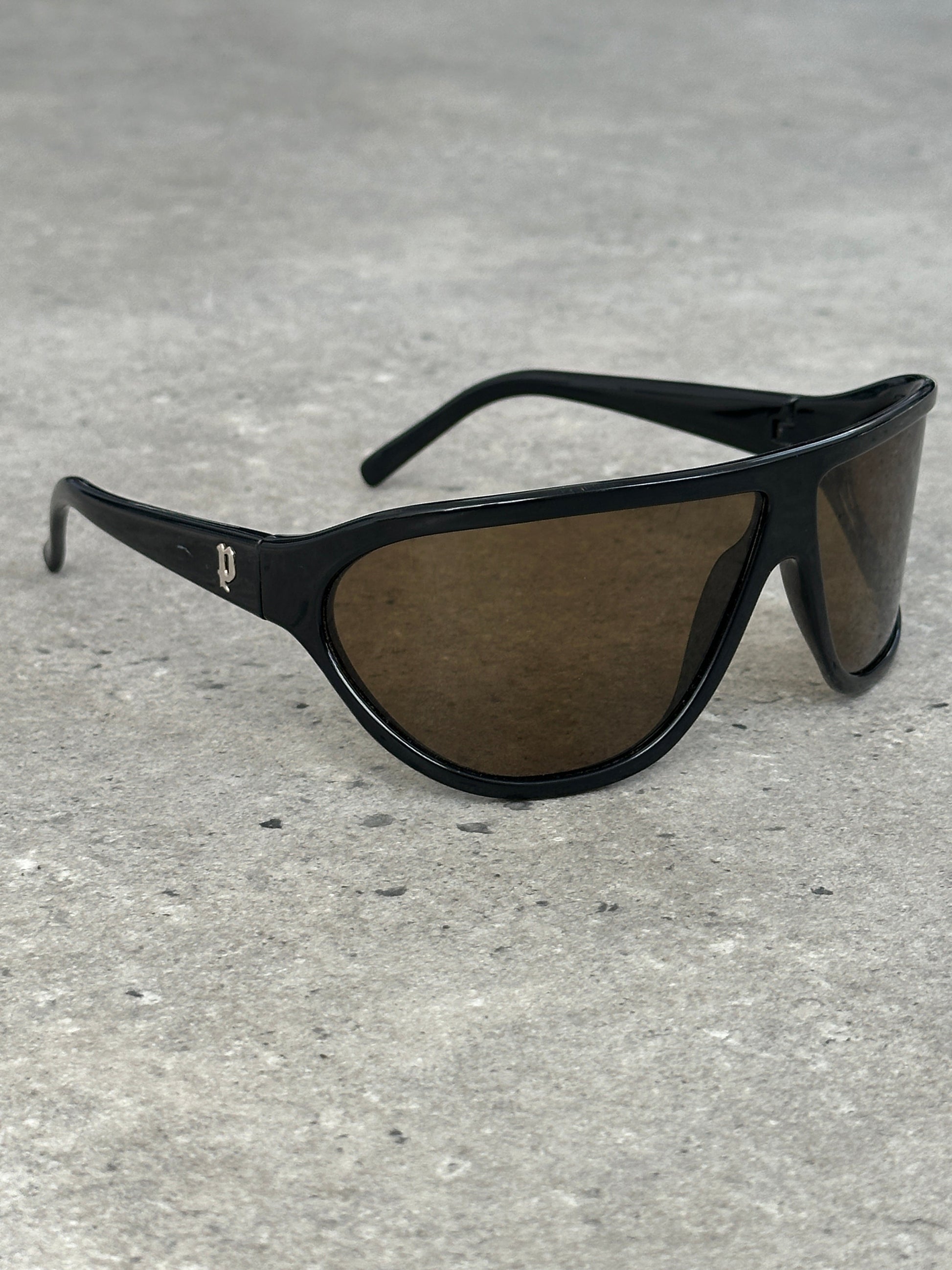 Police 2000s Oversized Shield Wrap Logo Sunglasses