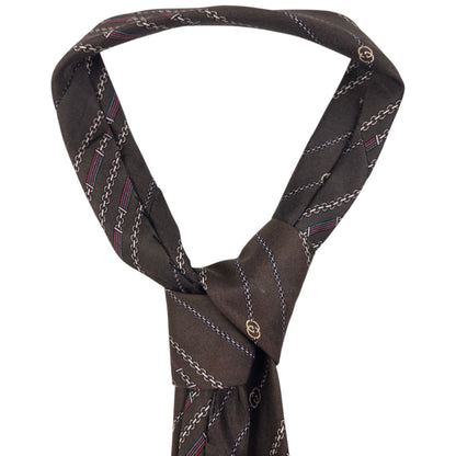 Vintage Gucci Chain Stripe Silk Tie