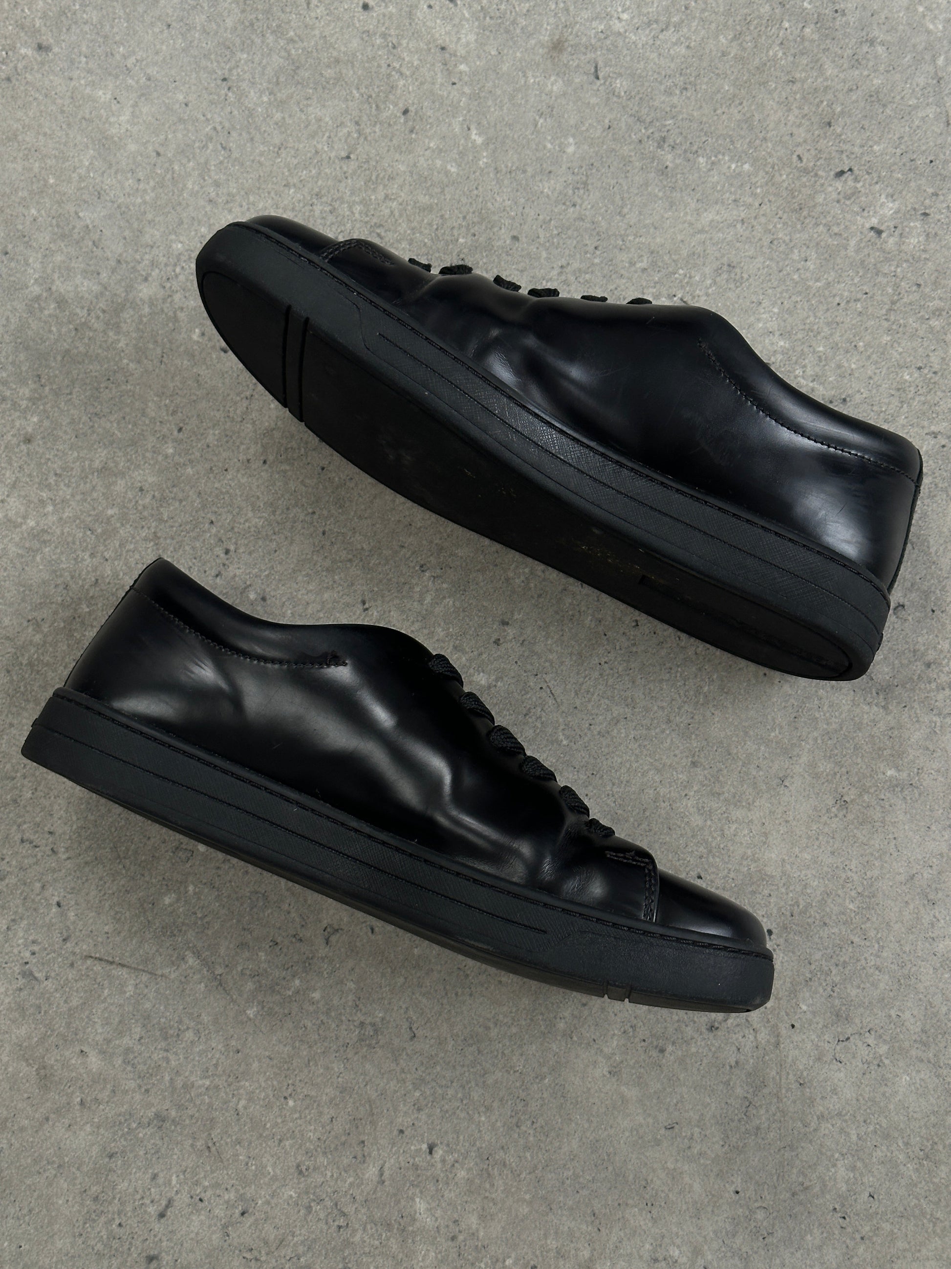 Prada Sport 2000s Leather Minimal Lace Up Trainers - UK 5.5
