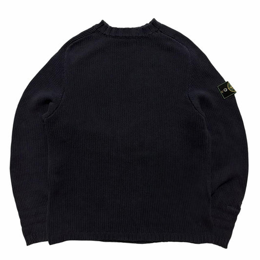 Stone Island 1998 Navy Knit Pullover | Medium, Navy