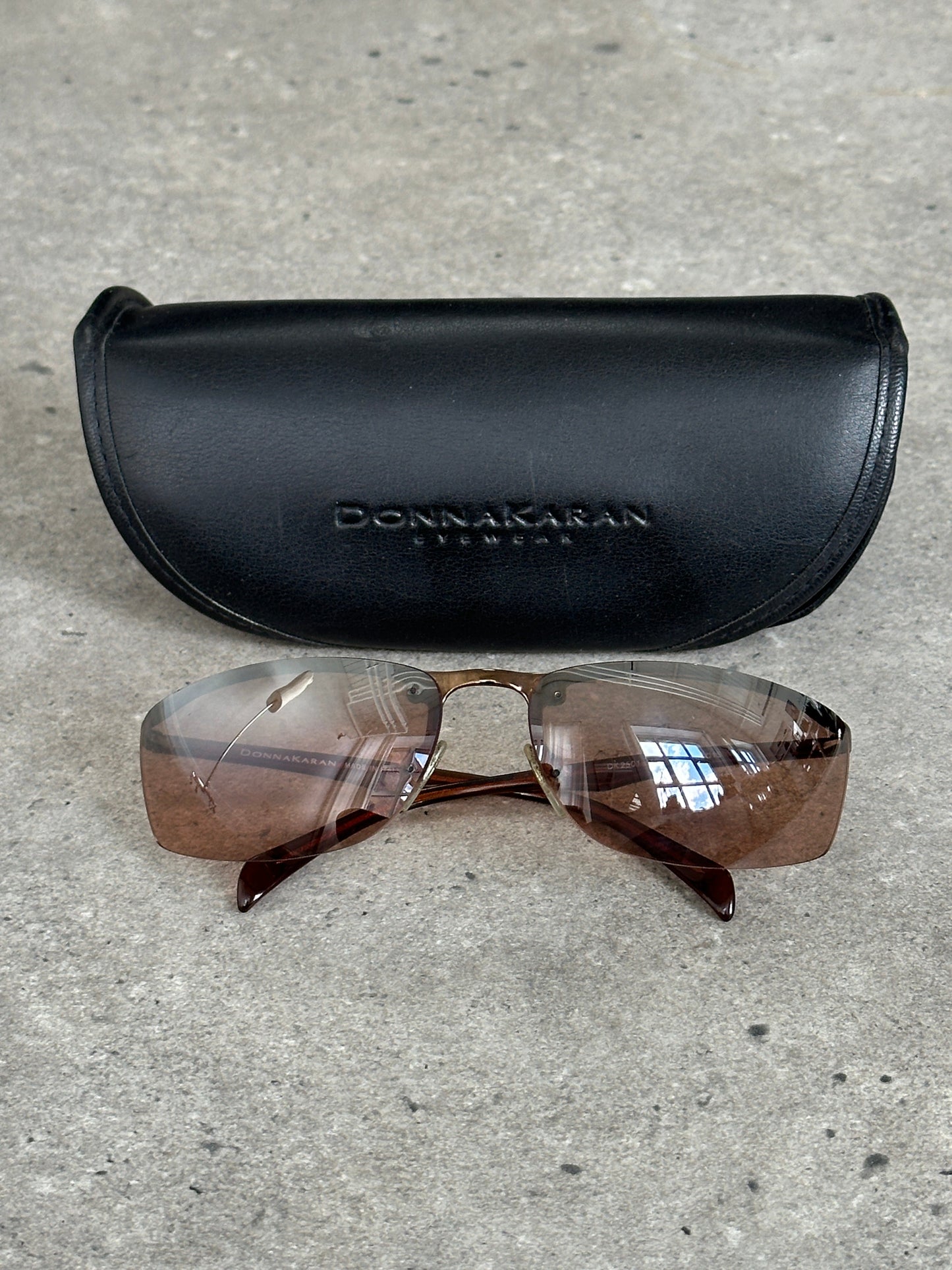 Donna Karan 2000s Rimless Rectangular Sunglasses
