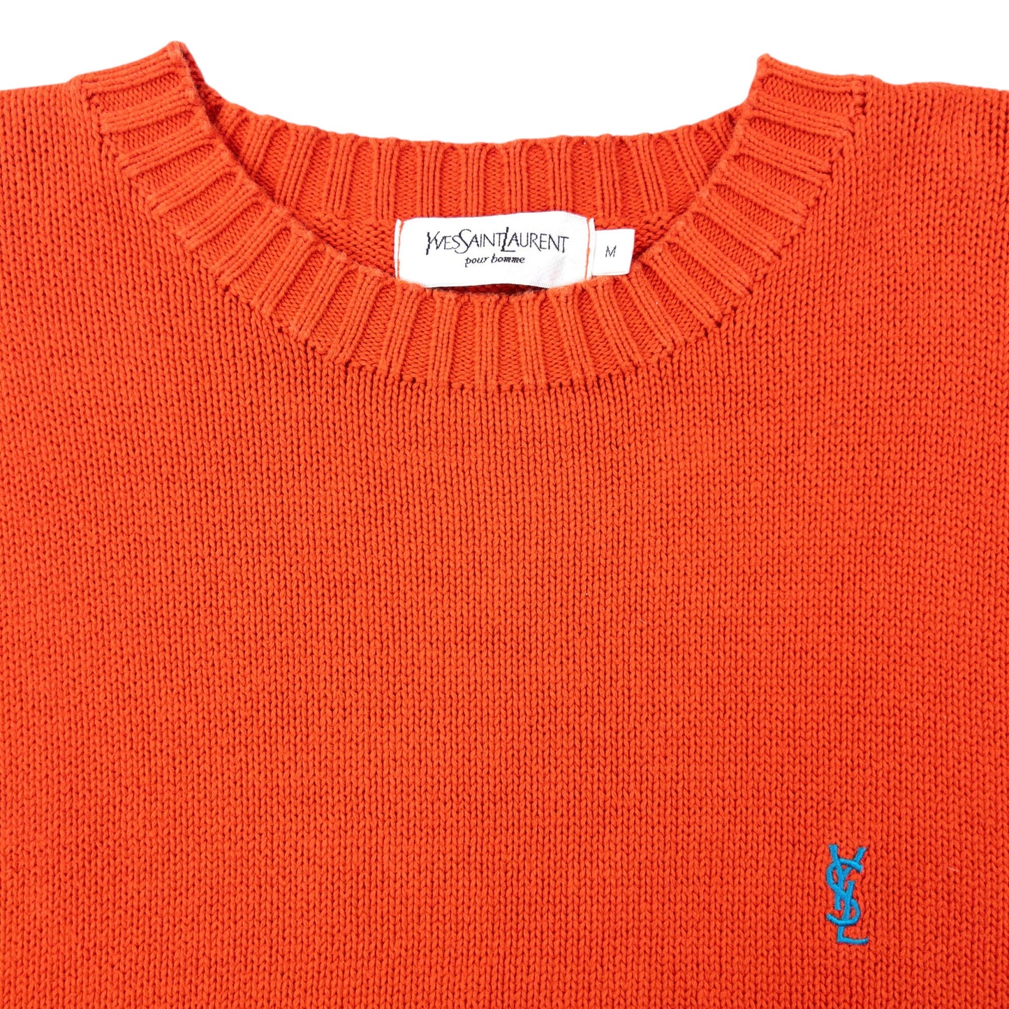 Vintage 2000s YSL Yves Saint Laurent Knit Jumper Size S | Small, Orange