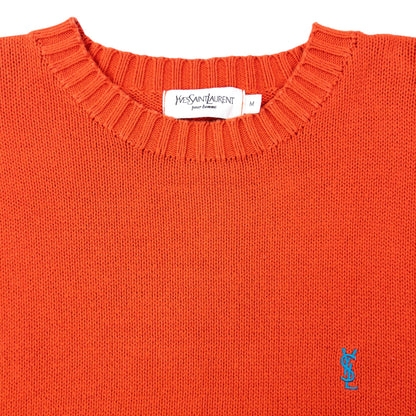 Vintage 2000s YSL Yves Saint Laurent Knit Jumper Size S | Small, Orange