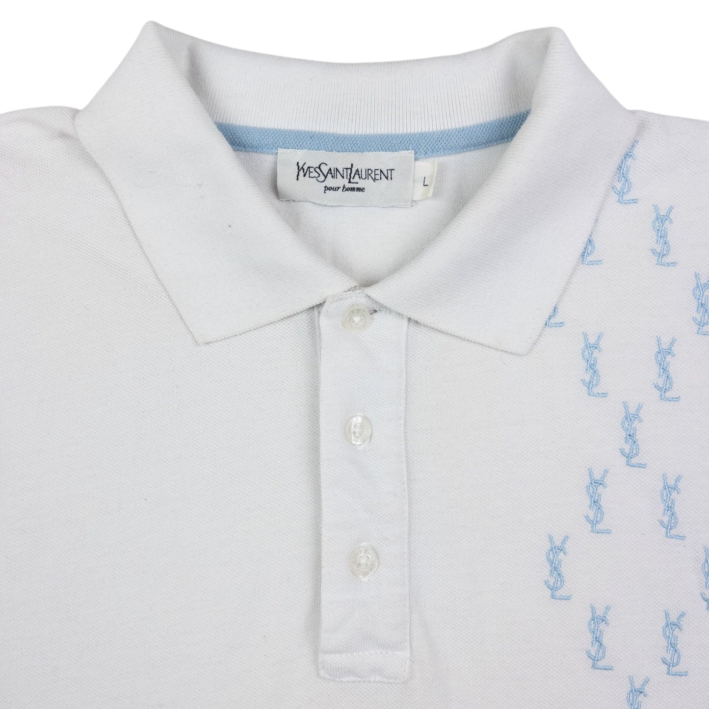 Vintage YSL Yves Saint Laurent Embroidered Polo Shirt Size M