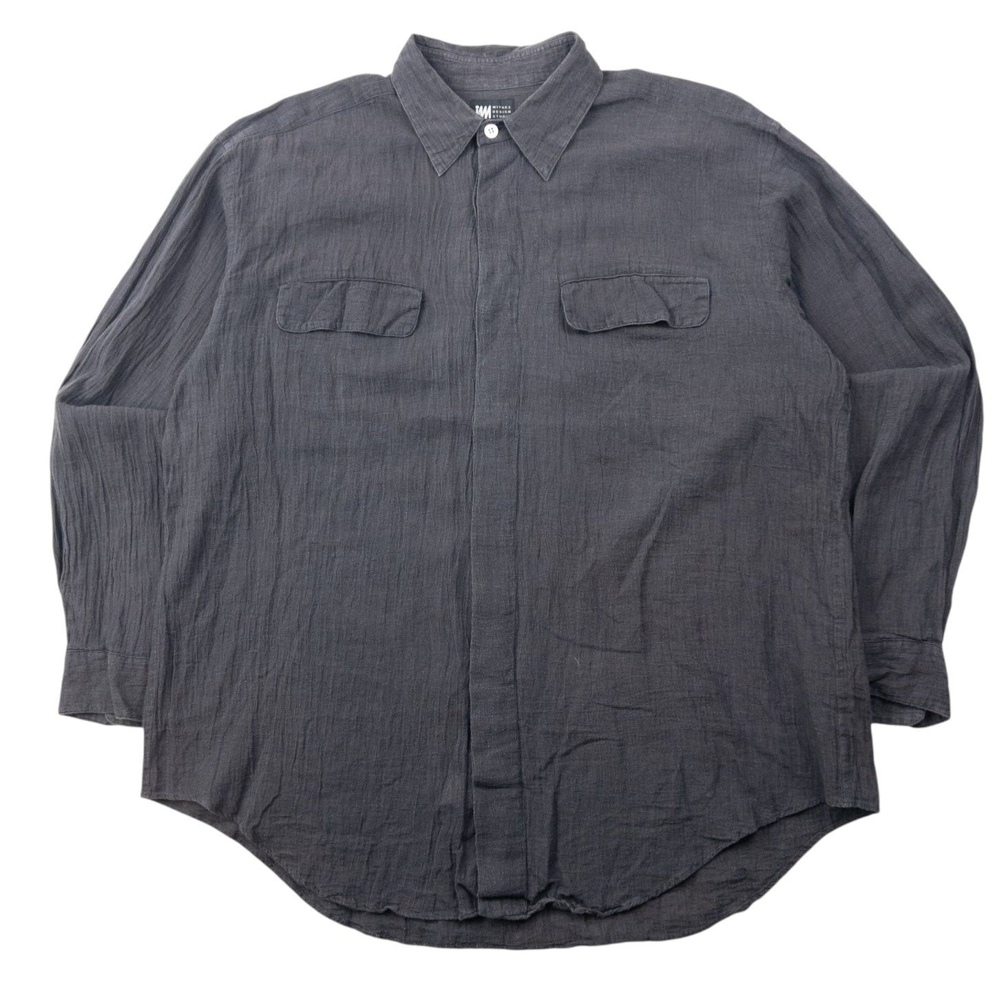 Vintage 90s Issey Miyake Linen Long Sleeve Button Up Linen Shirt Size XL | XL, Grey