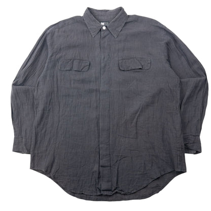 Vintage 90s Issey Miyake Linen Long Sleeve Button Up Linen Shirt Size XL | XL, Grey
