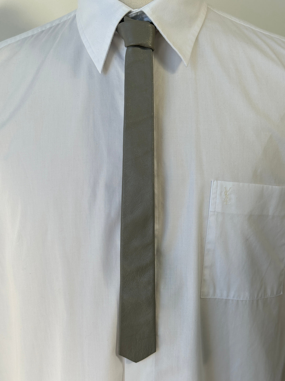 Vintage 1990s Leather Slim Tie