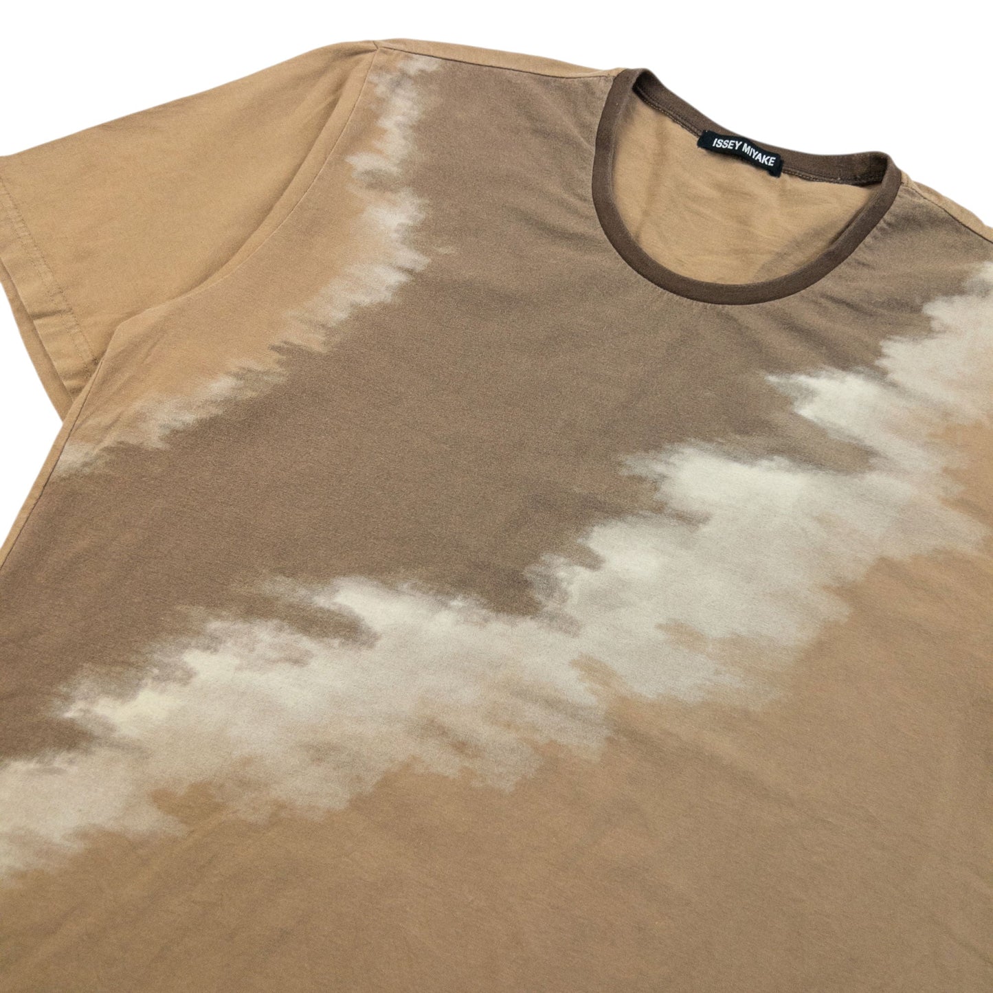 Vintage 2000s Issey Miyake Pattern T Shirt Size M | Medium, Beige
