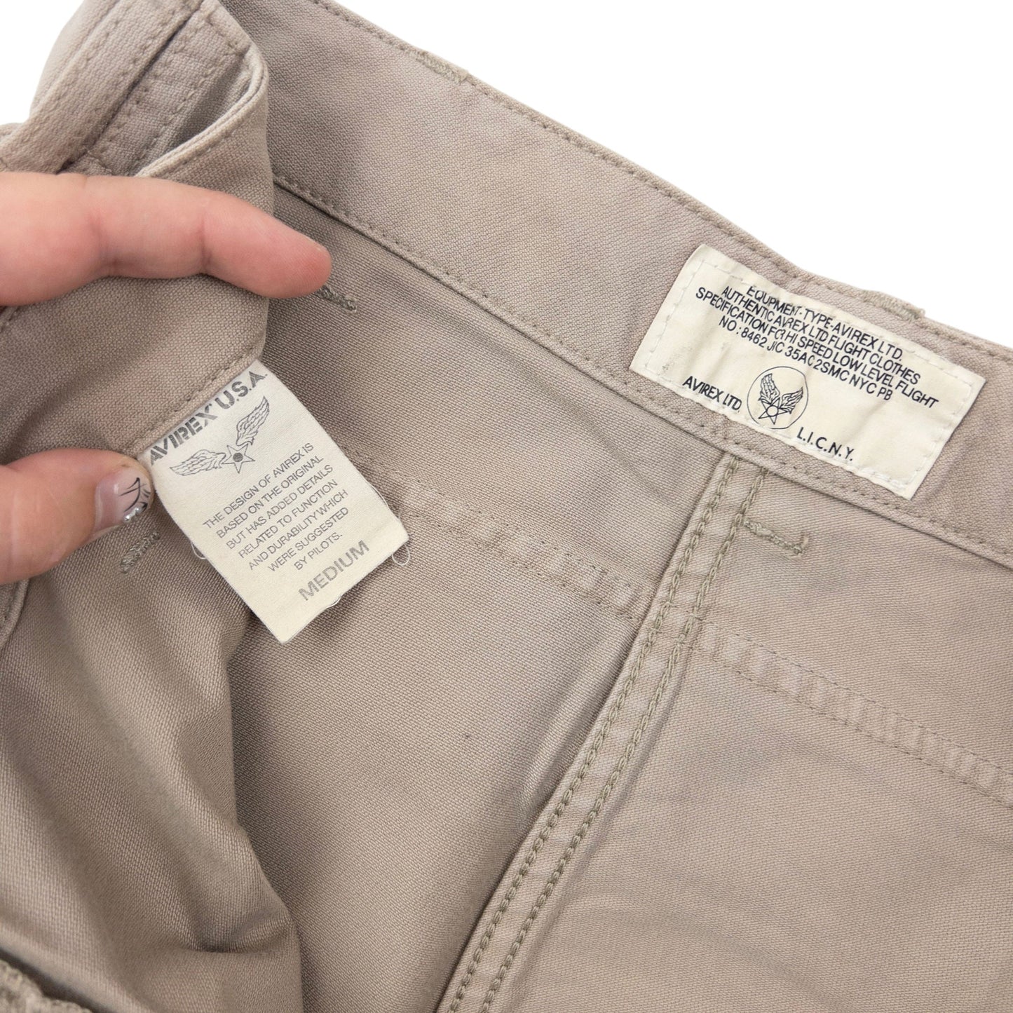Vintage 2000s AVIREX Cargo Pocket Trousers Size W31 | W31, Beige