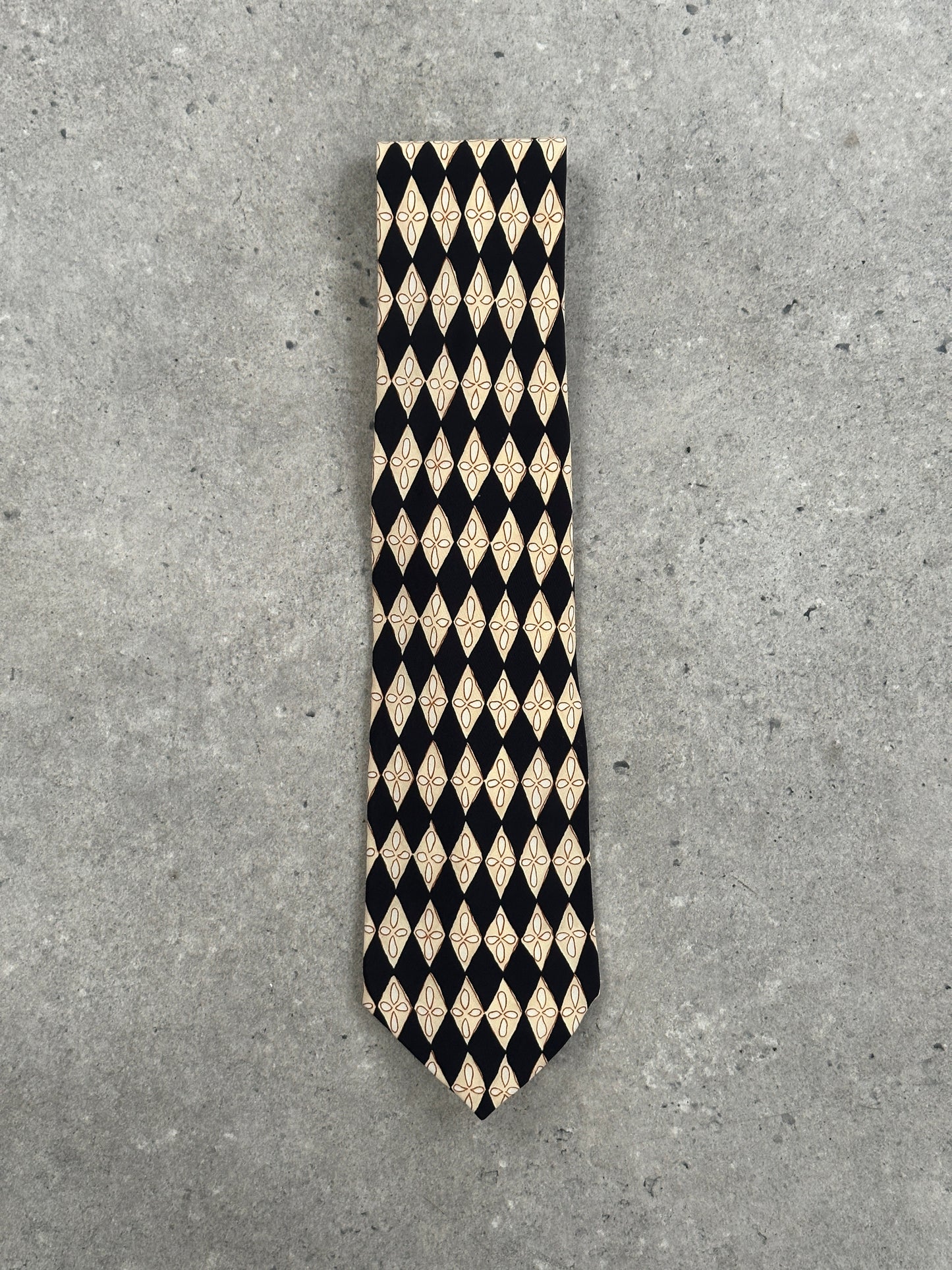 Yves Saint Laurent Cravates 1980s Pure Silk Logo Tie