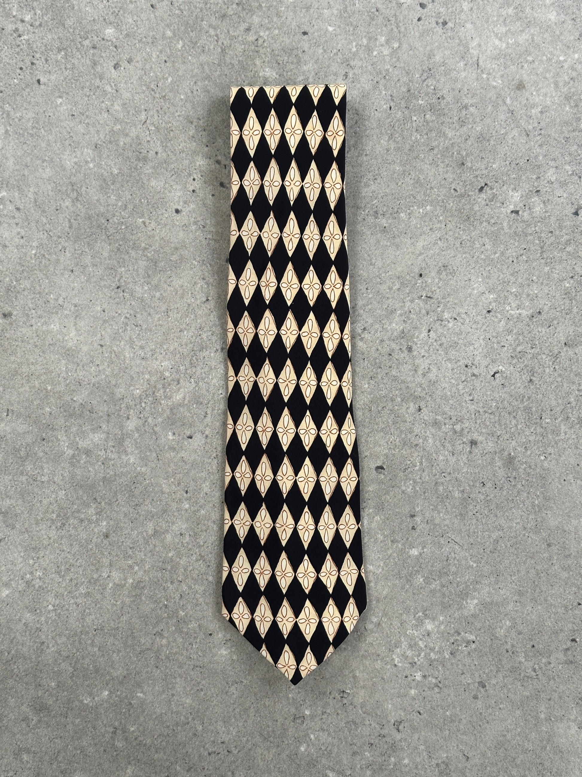 Yves Saint Laurent Cravates 1980s Pure Silk Logo Tie