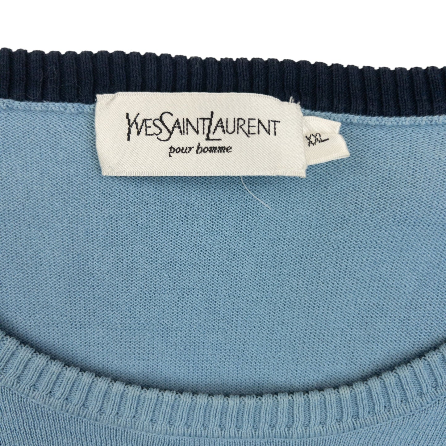 Vintage 2000s YSL Yves Saint Laurent Striped Jumper Size L | Large, Blue