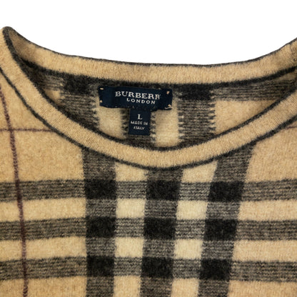 Vintage 2000s  Burberry Nova Check Wool Jumper Womens Size M | Medium, Beige