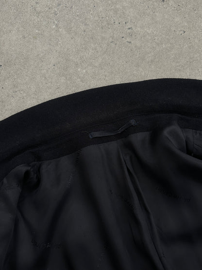 Pierre Cardin 1990s wool cashmere double-breasted coat in XXL, showing the tailored design and classic button details.