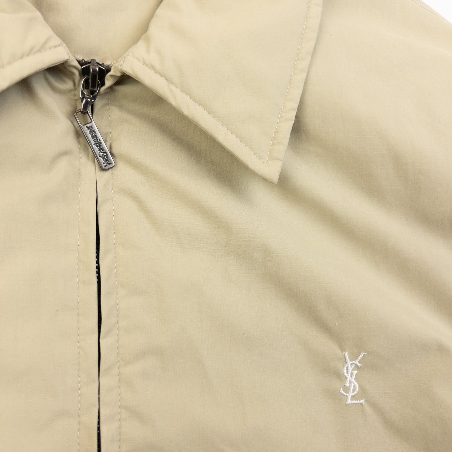 Vintage 2000s YSL Yves Saint Laurent Padded Zip Up Jacket Size L | Large, Beige