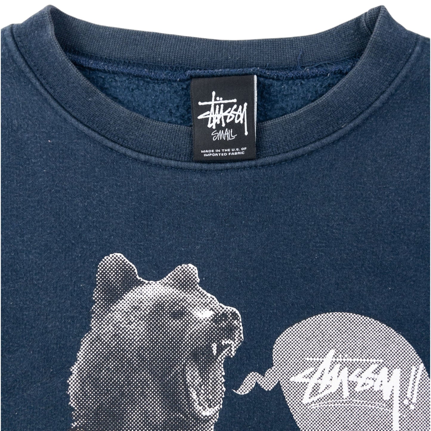 Stussy Bear Graphic Sweatshirt Size S | Small, Navy