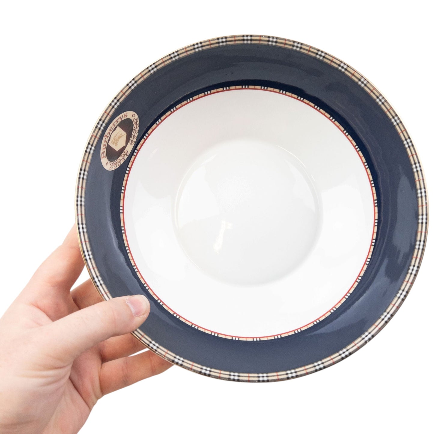 Vintage 90s Burberry Nova Check Fine Bone China Salad Bowl | O/S, Mixed