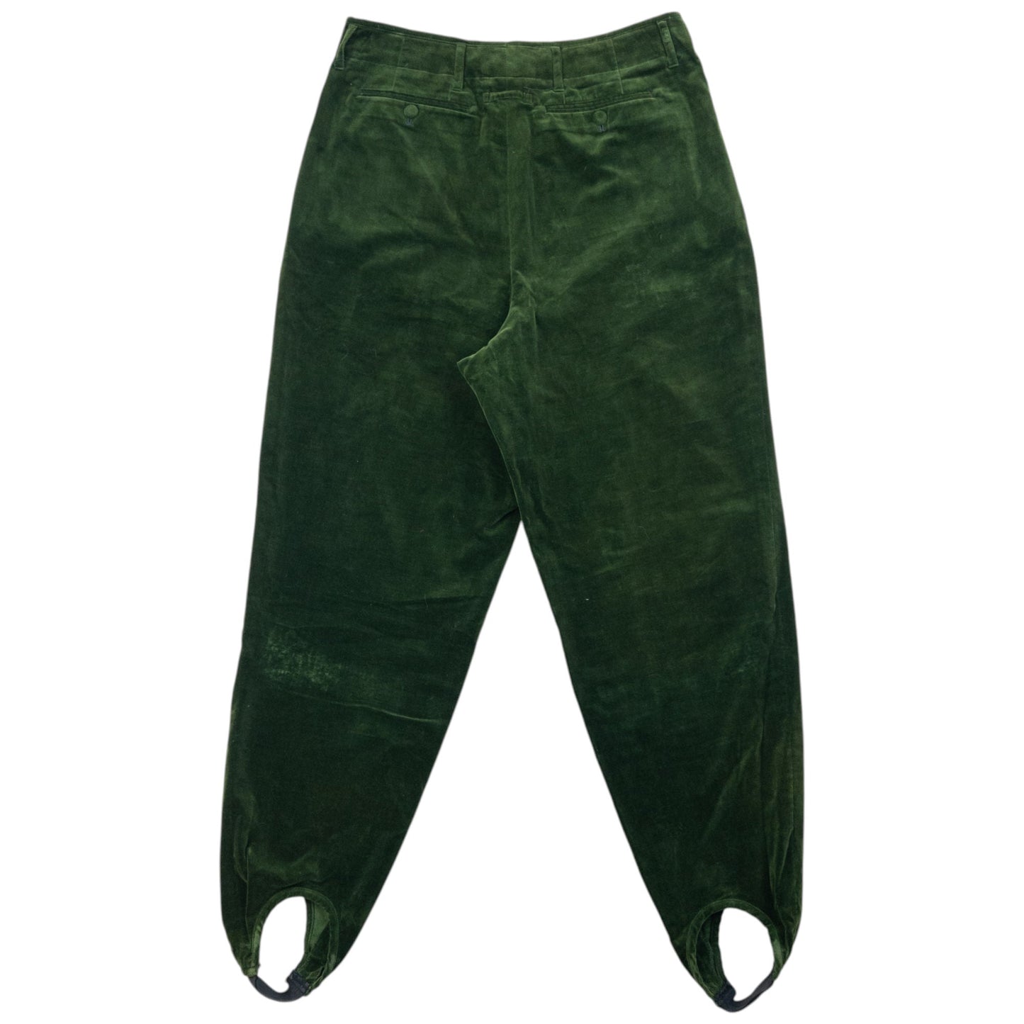 Vintage 90s Jean Paul Gaultier Velour Stirrup Trousers Size W32 | W32, Green