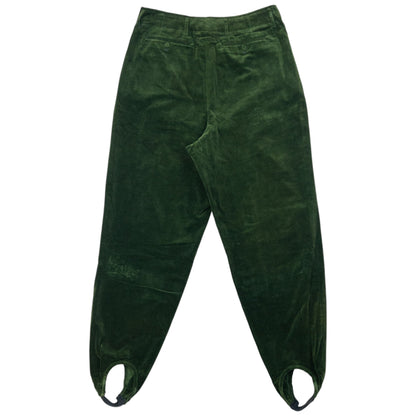 Vintage 90s Jean Paul Gaultier Velour Stirrup Trousers Size W32 | W32, Green