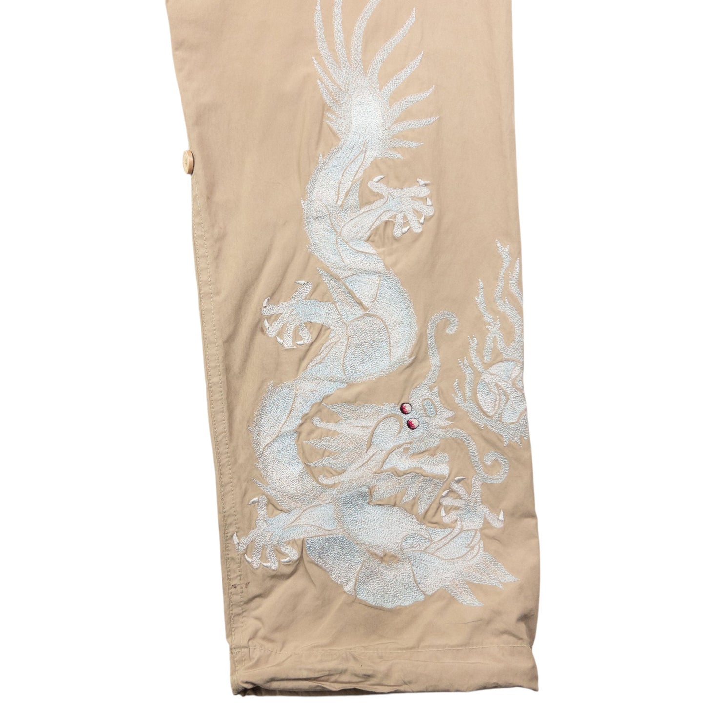 Vintage Maharishi Embroidered Dragon Roll Up Trousers Size M