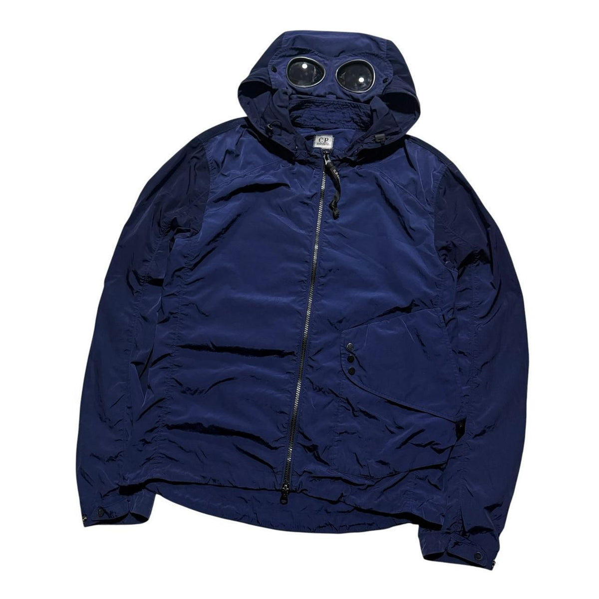 CP Company Chrome Nylon Goggle Jacket | Small, Navy Blue