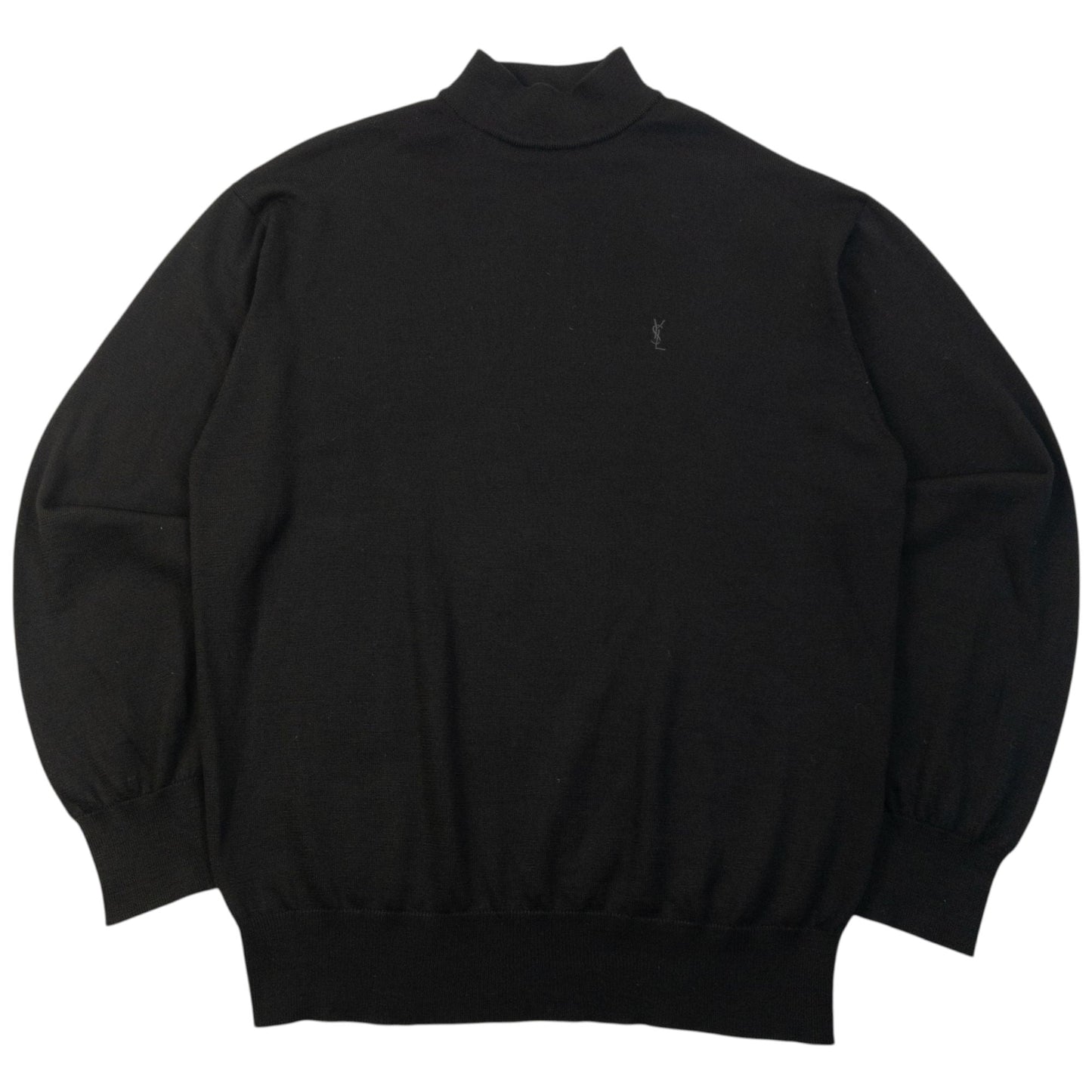 Vintage 90s YSL Yves Saint Laurent Turtleneck Jumper Size L | Large, Black