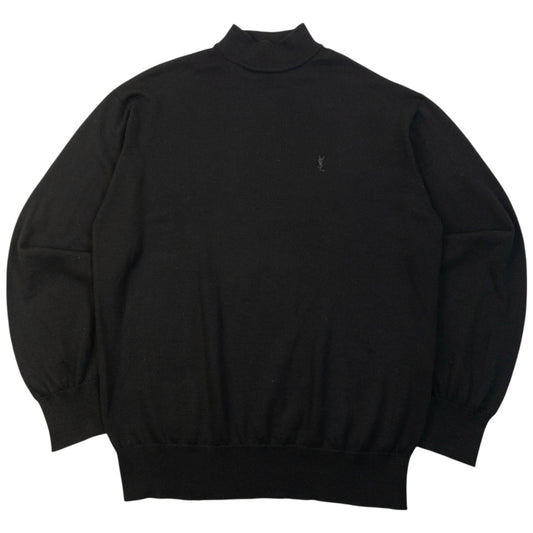 Vintage 90s YSL Yves Saint Laurent Turtleneck Jumper Size L | Large, Black