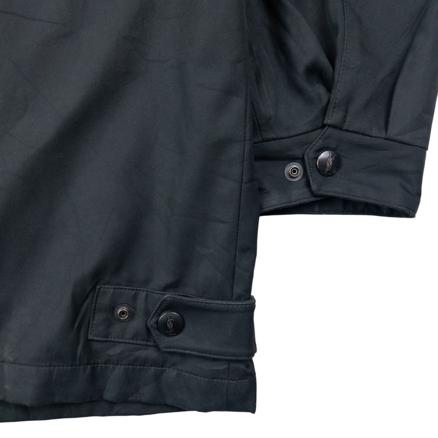 Vintage 90s YSL Yves Saint Laurent Harrington Jacket Size L | Large, Black