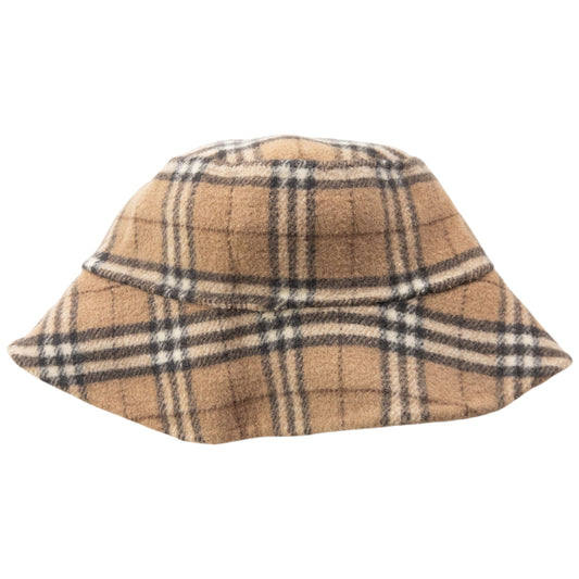 Vintage 90s Burberry Nova Check Reversible Hand Made Bucket Hat Size M | O/S, Beige