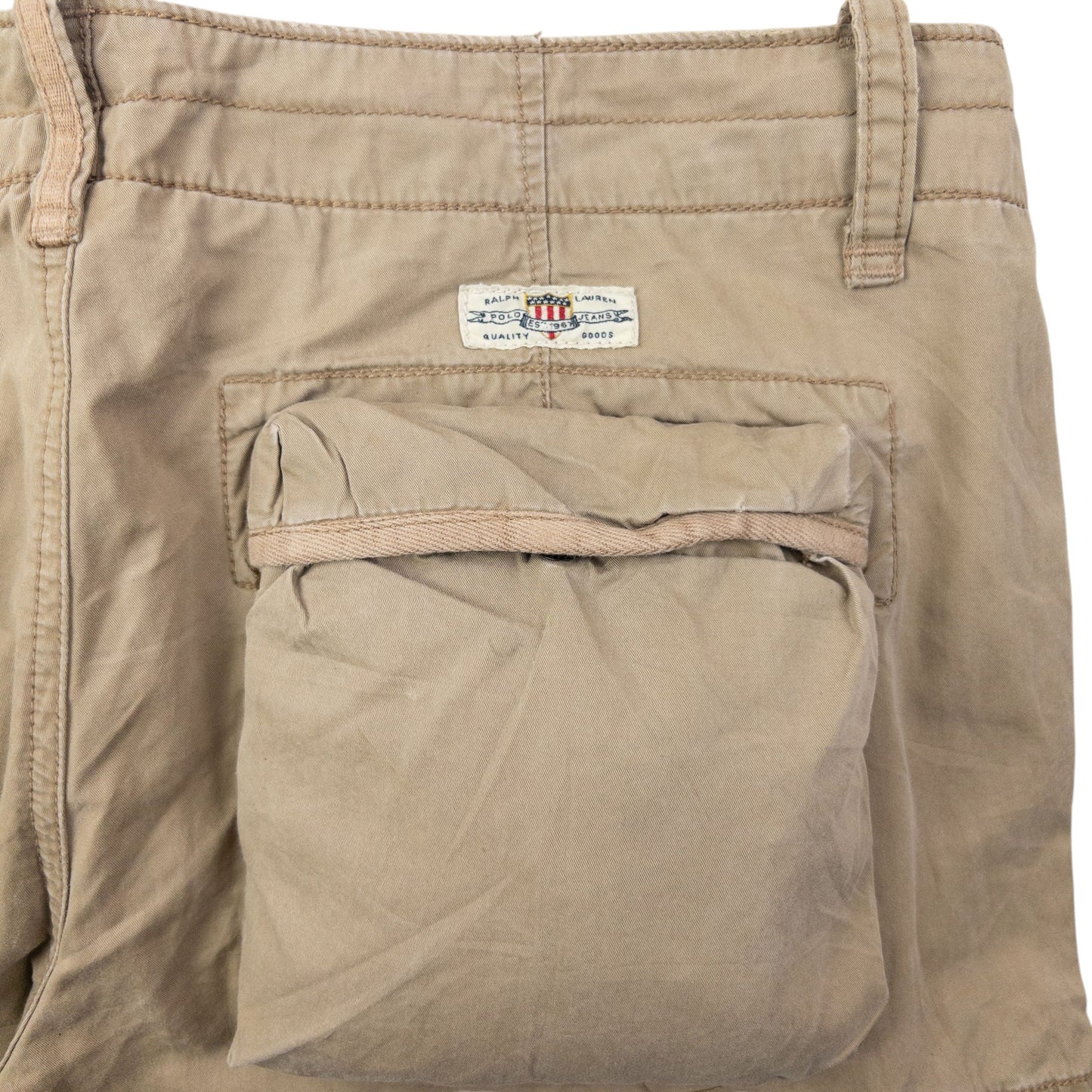 Vintage 2000s Ralph Lauren Polo Jeans Cargo Trousers Size W34 | W34, Beige