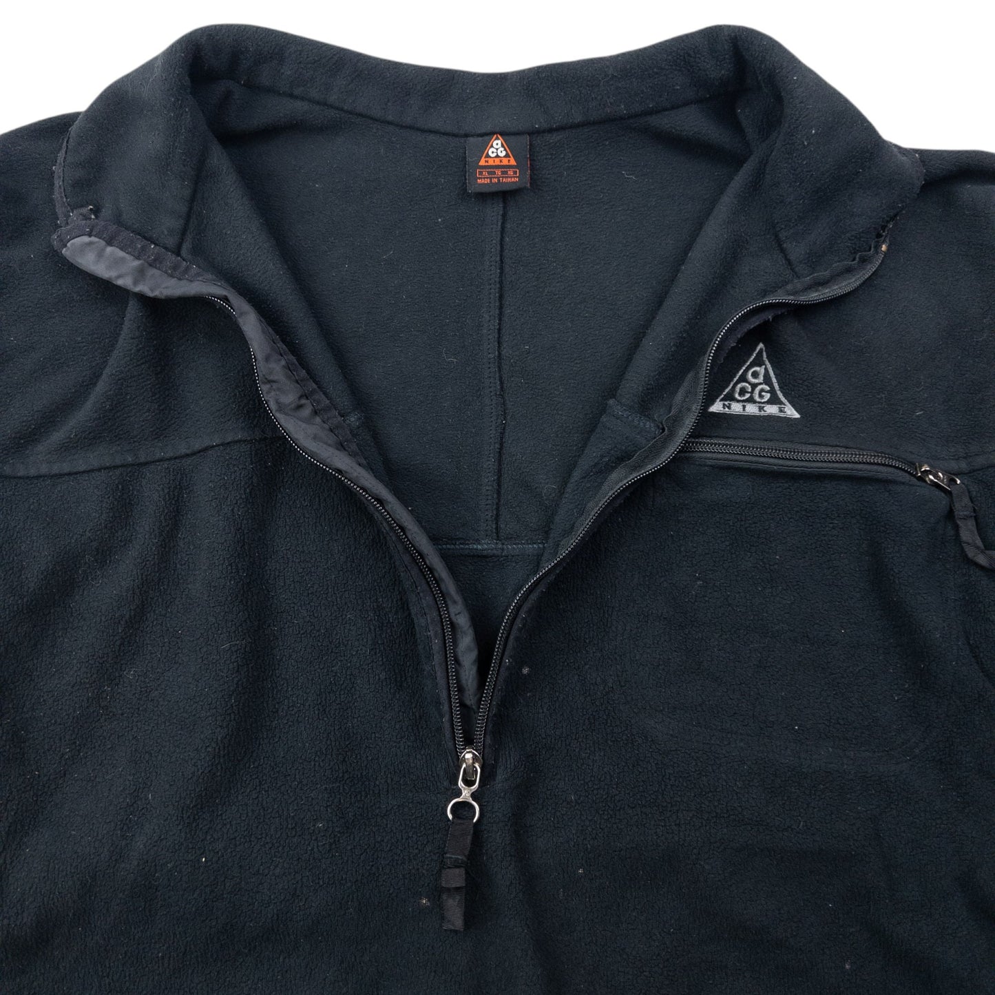Vintage 90s Nike ACG Therma-Fit Half Zip Fleece Sweatshirt Size XL | XL, Black
