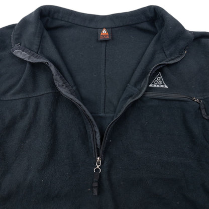 Vintage 90s Nike ACG Therma-Fit Half Zip Fleece Sweatshirt Size XL | XL, Black