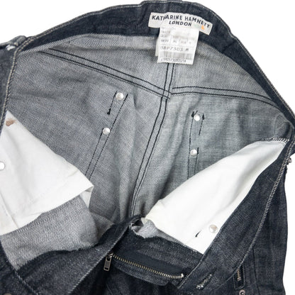 Vintage Katharine Hamnett Cropped Denim Jeans Size W29 | W29, Black