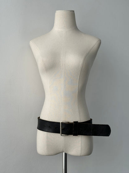 Vintage 1990s Thick Leather Belt - W32-42