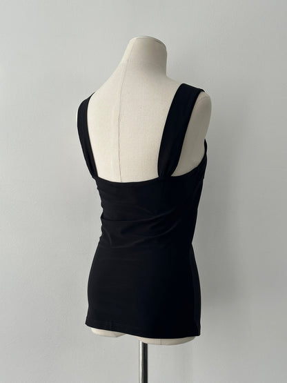 USA Vintage 2000s Twist Front Sleeveless Fitted Top - S