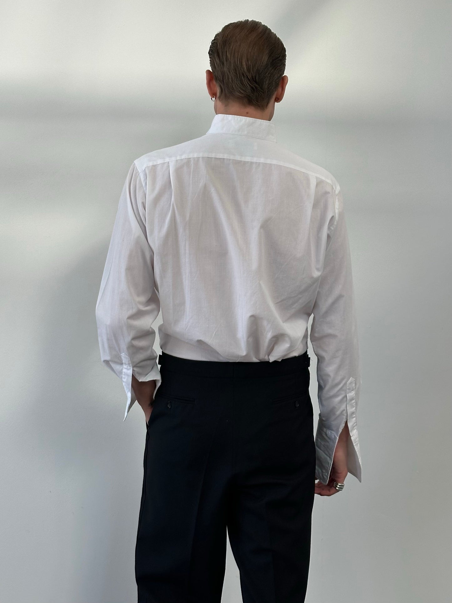 Yves Saint Laurent 1990s Cotton Tuxedo Dress Shirt - M