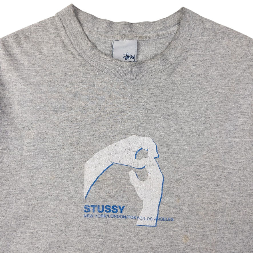 Vintage Stussy Hand Sign Graphic T Shirt Size S