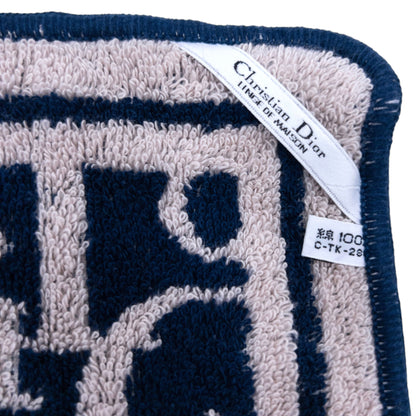 Vintage 90s Dior Monogram Flannel Towel | O/S, Navy