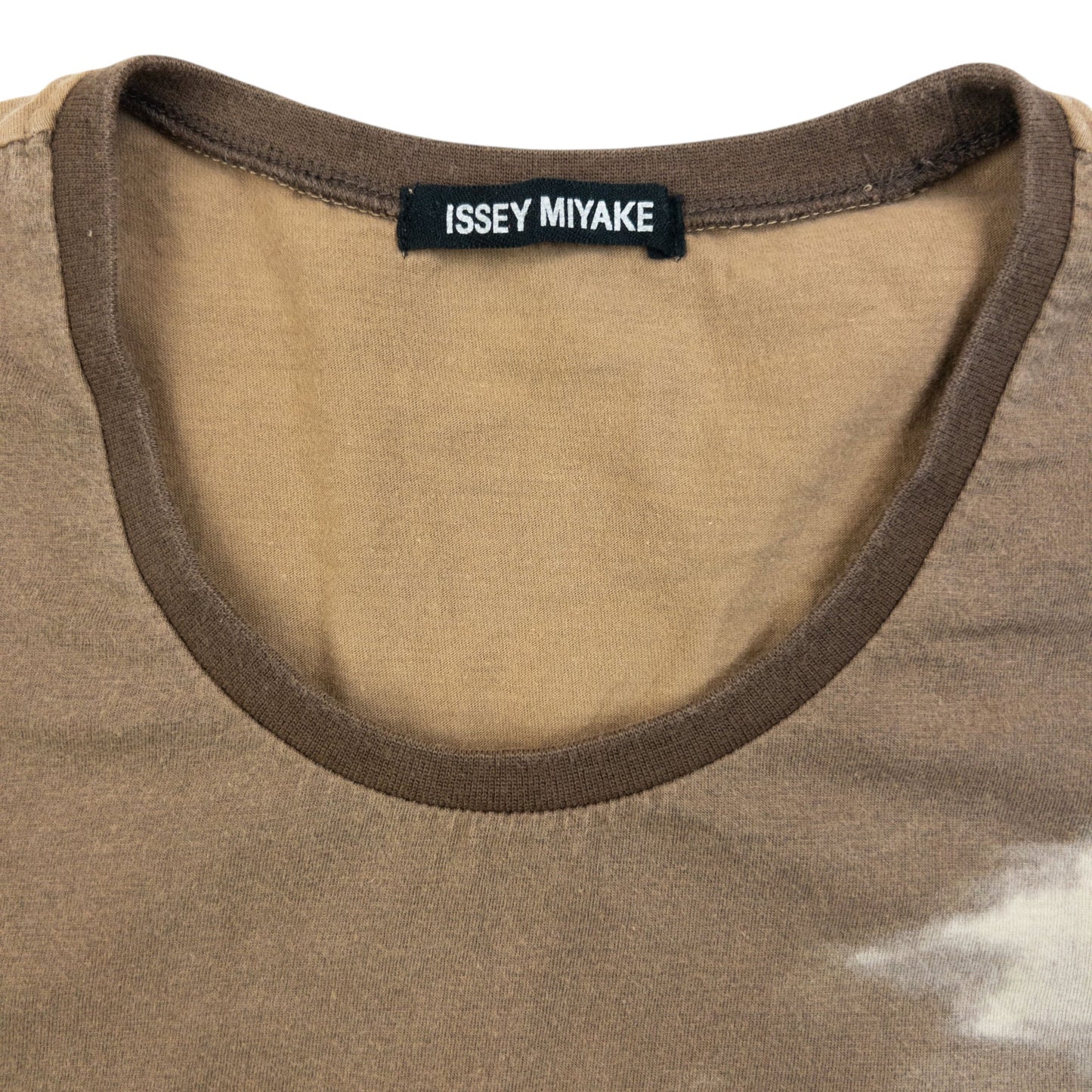 Vintage 2000s Issey Miyake Pattern T Shirt Size M | Medium, Beige