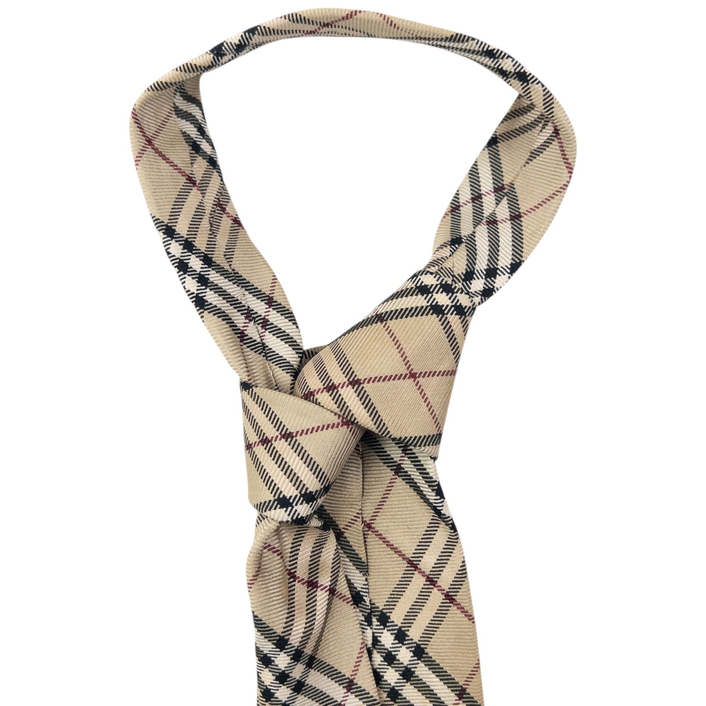 Vintage 2000s Burberry Nova Check Silk Tie | O/S, Beige