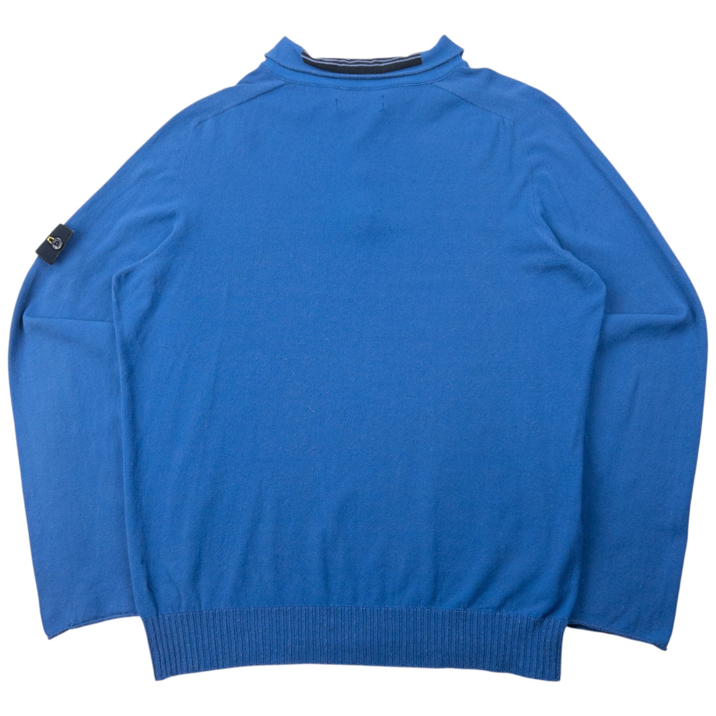 Vintage 2000sStone Island Lightweight Polo Jumper Size L | Large, Blue