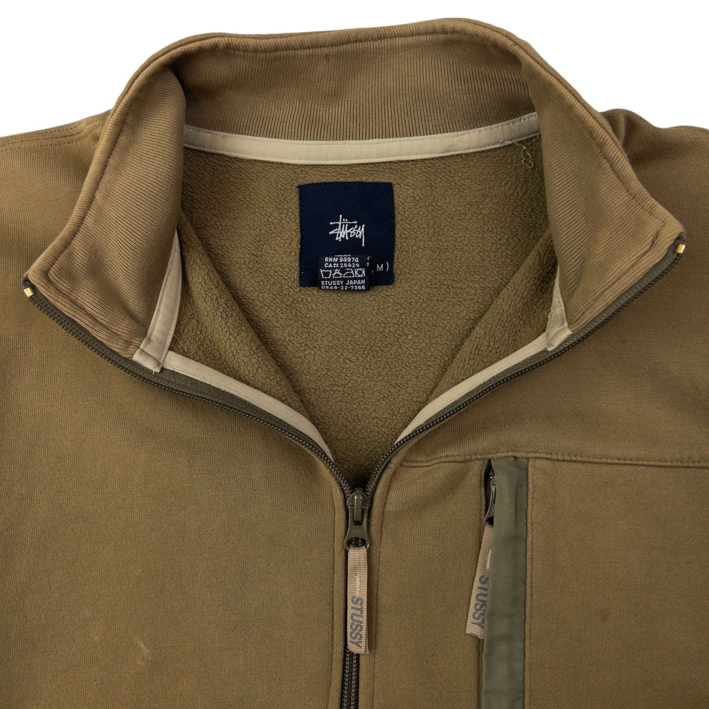 Vintage Stussy Fleece Lined Zip Up Jacket Size M