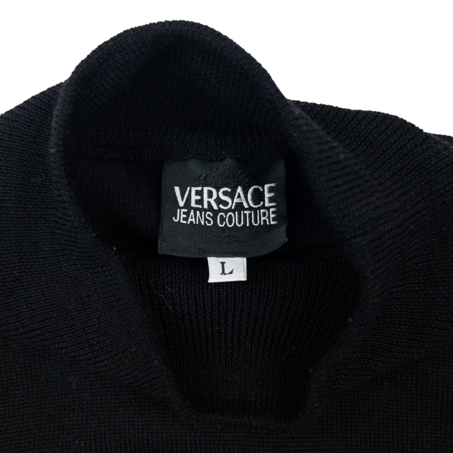 Vintage 2000s Versace Jeans Couture Wool Jumper SIze M | Medium, Black